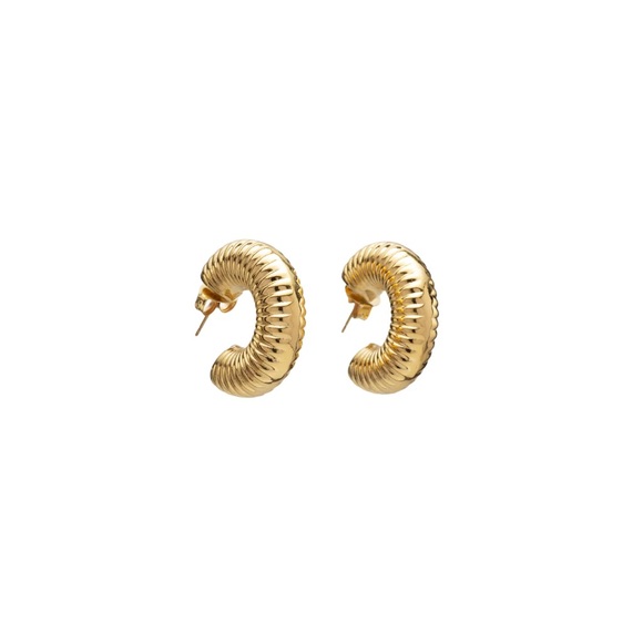 New in box MAYAMAR Gold Hoop Earrings - Picture 3 of 4